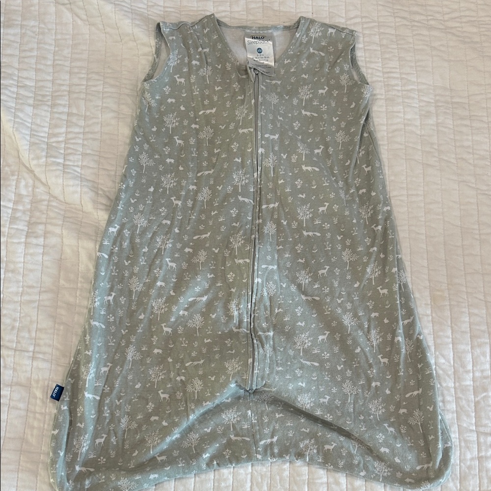 Halo Sage Green Woodland Print Sleeveless Sleep Sack